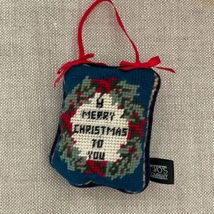 Two's Company Christmas Needlepoint Ornament